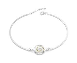 .925 Sterling Silver Spiral Charm Bracelet-Silver