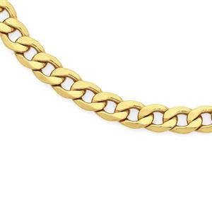 9ct Gold on Silver 55cm Solid Oval Curb Chain
