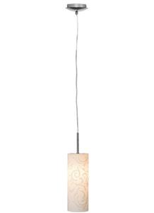 Amadora 1 Light Pendant in Brushed Chrome/Opal Etched Glass
