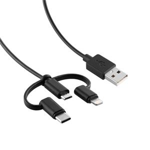 Antsig 3 In 1 USB-A 2.0 To Lightning USB-C And Micro USB cable