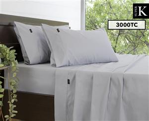 Ardor 3000TC Cotton Rich Super King Bed Sheet Set - Silver