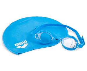 Arena Junior Pool Goggles & Cap Set - Blue