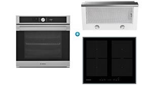 Ariston Catalytic Oven with 4 Zone Induction Cooktop & Slide-Out Rangehood