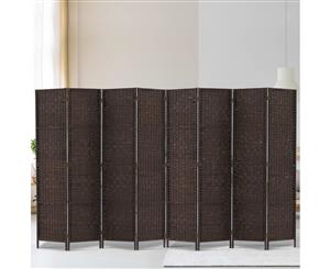 Artiss 8 Panel Room Divider Screen Dividers Privacy Rattan Wooden Stand Brown