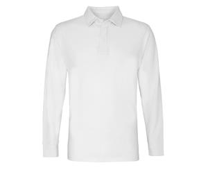 Asquith & Fox Mens Classic Fit Long Sleeve Vintage Rugby Shirt (White) - RW3914