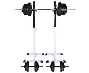 Barbell Squat Rack with Barbell and Dumbbell Set 60.5kg Fitness Stand
