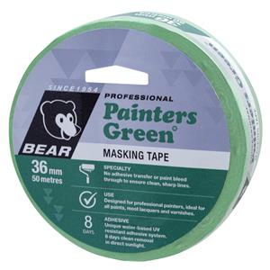 Bear 36mm x 50m Painters Green Masking Tape