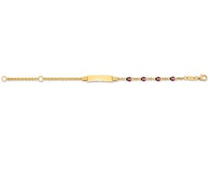 Bevilles Children's 9ct Yellow Gold Silver Infused Lady Bug ID Bracelet