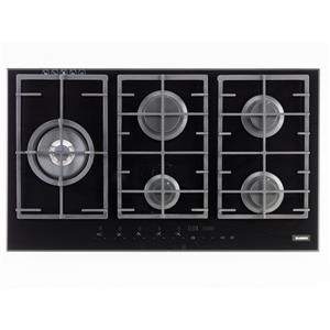 Blanco 90cm Black Glass Touch Control Gass Cooktop Incl Wok Burner
