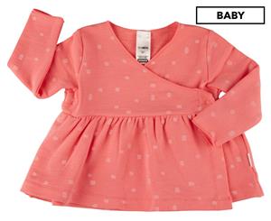Bonds Baby Girls' Newbies Wrap Cardigan - Pink Polka Dot