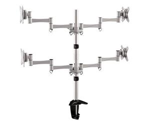Brateck Elegant 4 LCD Monitor Table Stand w/Arm & Desk Clamp VESA 75/100mm Up to 27" LDT02-C048