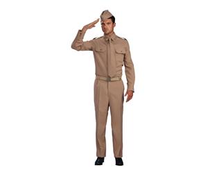 Bristol Novelty Mens Ww2 Soldier Costume (Brown) - BN2086