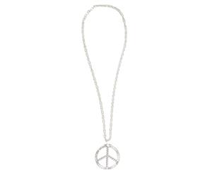 Bristol Novelty Peace Sign Chain Necklace (Silver) - BN2207
