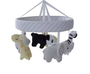 Bubba Blue Zoo Animals Musical Cot Mobile (with room thermometer)