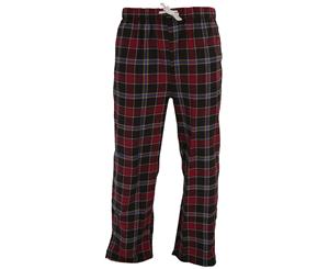 Cargo Bay Mens Cotton Check Pyjama Bottoms / Lounge Pants (Black Check) - N1097