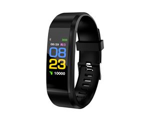 Catzon 115Plus Fitness Tracker HR Heart Rate Monitor Waterproof Smart Fitness Band Step Counter Calorie Pedometer-Black