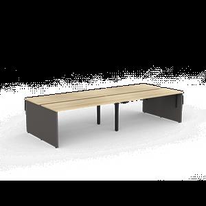 CeVello 1600 x 600mm Oak And Charcoal Four User Double Sided Desk