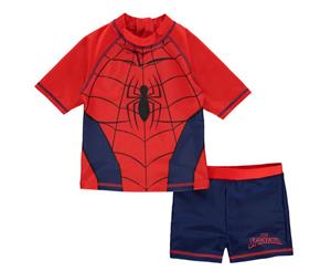 Character Kids 2 Piece Swim Set Junior - Spiderman Zip Colour Contrasting - Multi