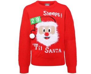 Christmas Shop Childrens/Kids 3D Countdown Jumper With Touch Fastening (Red) - RW5836
