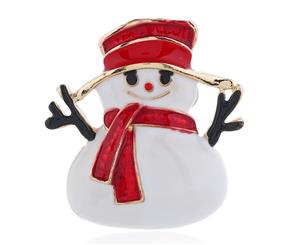 Christmas Snowman Brooch Pin