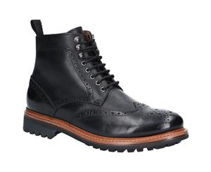 Cotswold Mens Rissington Commando Lace Up Brogue Ankle Boots - Black