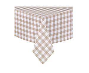 Country Style New Table Cloth TAUPE GINGHAM Tablecloth 130x180cm New