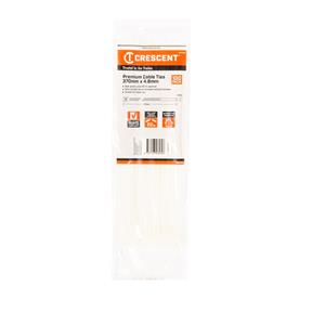 Crescent 370 x 4.8mm White Cable Ties - 100 Pack