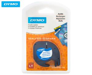 DYMO 4mx12mm LetraTag Plastic Label Refill - Pearl White