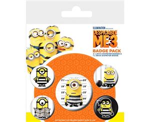 Despicable Me 3 Childrens/Kids Button Badges Pack Of 5 (Multicoloured) - SG13019