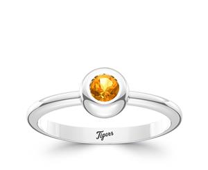 Detroit Tigers Light Citrine Ring For Women In Sterling Silver Design by BIXLER - Sterling Silver