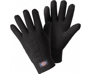 Dickies Mens Acrylic Knitted Thermal Insulated Thinulate Lined Gloves - Black