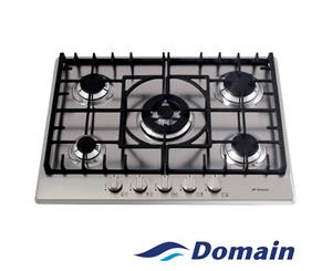 Domain Premium Stainless Steel Gas Cooktop + FFD & Cast Iron Trivets - 680mm