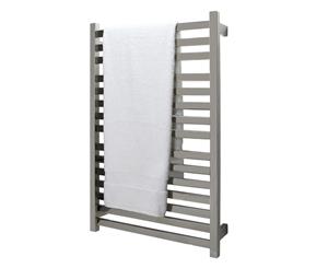 EZY FIT Heated Towel Rail - Flat Tube (W600mm x H920mm) - Polished SS - Left Wired
