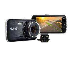 Elinz 4.0" LCD Car Dash Cam Dual Camera Reversing 1296P FHD DVR Video Recorder 1700