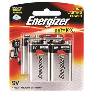 Energizer Max 9V Batteries - 4 Pack