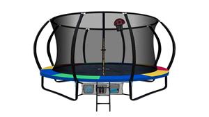 Everfit 16ft Trampoline with Basketball Hoop - Rainbow