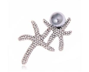 Fashion Women's Starfish Pearl Brooches Pin