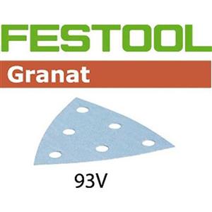 Festool 93mm 400-Grit 6-Hole Hook & Loop Delta Sanding Sheet - GRANAT - 100 Piece