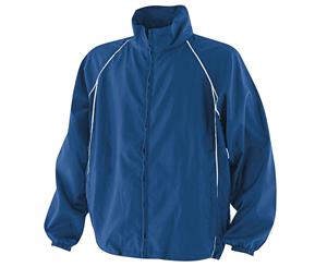 Finden & Hales Kids Unisex Piped Showerproof Training Jacket / Outerwear Sports (Royal/Royal/White) - RW441