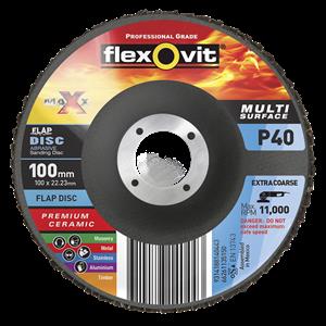 Flexovit 100 x 16mm P40 Maxx Abrasive Flap Disc