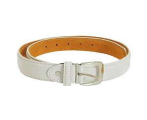 Forest Belts Mens One Inch Bonded Real Leather Belt (White) - BL101
