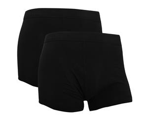 Fruit Of The Loom Mens Classic Shorty Cotton Rich Boxer Shorts (Pack Of 2) (Black) - RW3155