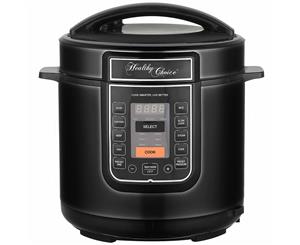 Healthy Choice 6L Electric Slow/Pressure Cooker 1000W LED Display/Non-Stick BLK
