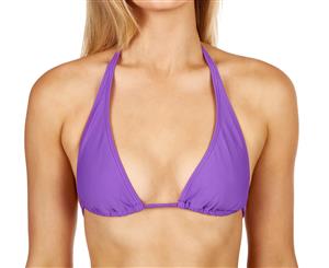 Heaven Women's Plain Jane Halter Slider Bikini Top - Purple