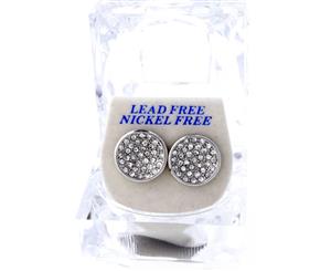 Iced Out Bling Earrings Box - HOT ROUND silver - Silver