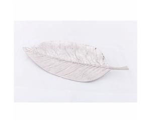 LEMON Medium 51cm Long Decorative Leaf - Nickel