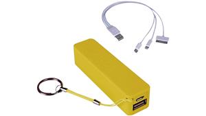 Laser 2200mAh Power Bank with Cable - Yellow