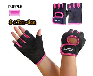 Latest Premium Women Gym Gloves Cycling Weight Lifting Mittens Fitness Purple Colors -Size S