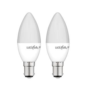 Luce Bella 5.5W Warm White Candle LED SBC Globe - 2 Pack