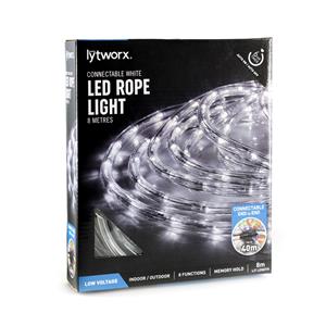 Lytworx 8m White Connectable Rope Light With Timer